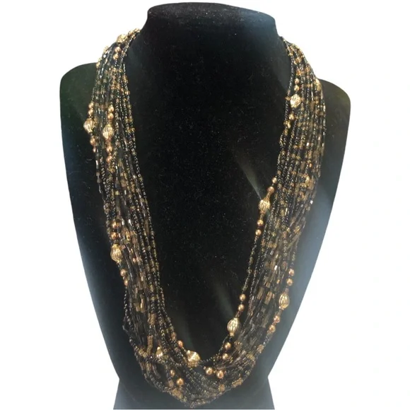 Multi Strand Beaded Necklace - Picture 1 of 4